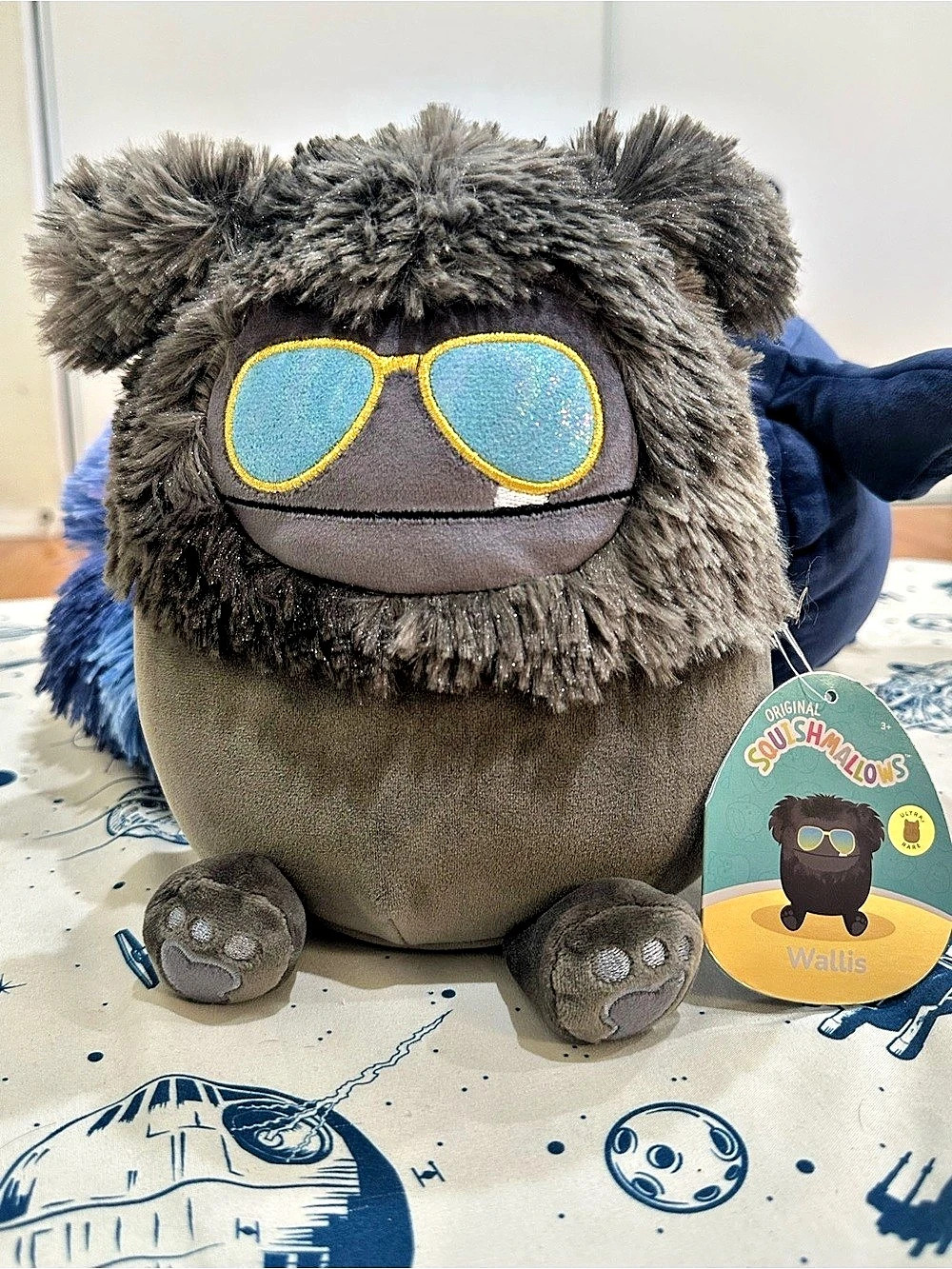 Squishmallows Wallis the Bigfoot Gray & Blue Plush NWT